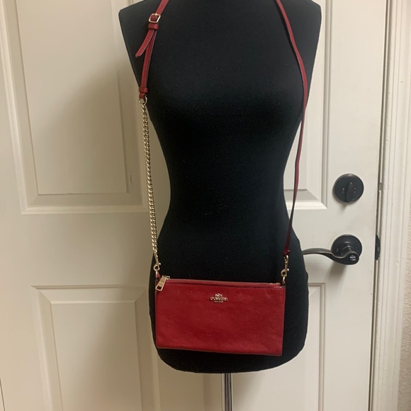 Coach Bags Coach Red Crossbody Leather Purse With Adjustable Strap
